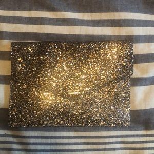 NWT- Kate Spade Gold Glitter Clutch